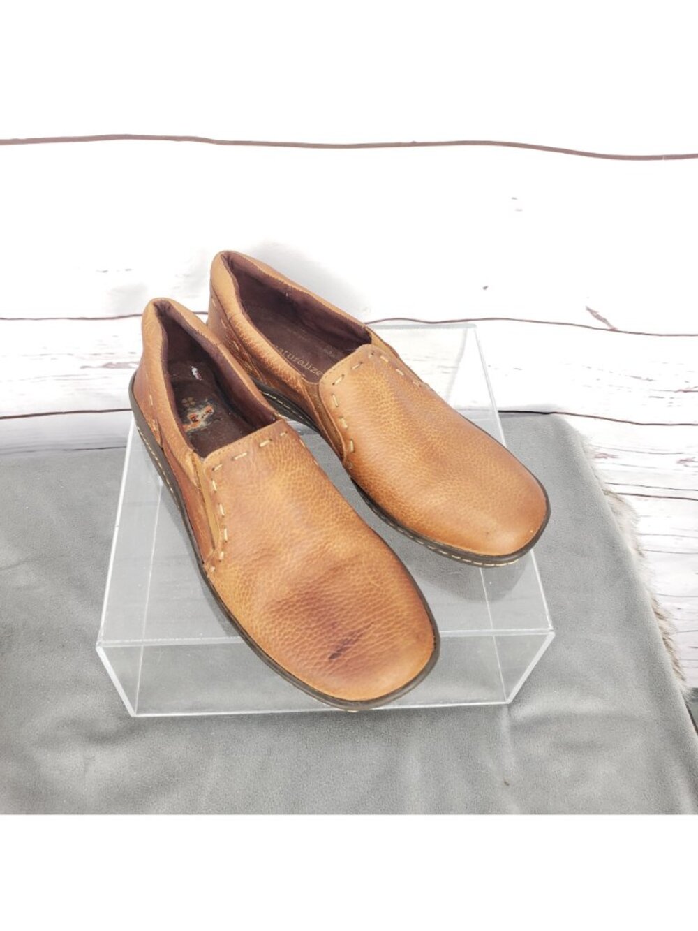 Naturalizer Loafers Shoe Size 5m Women's Brown Leather Slip-On Loafer made in Br